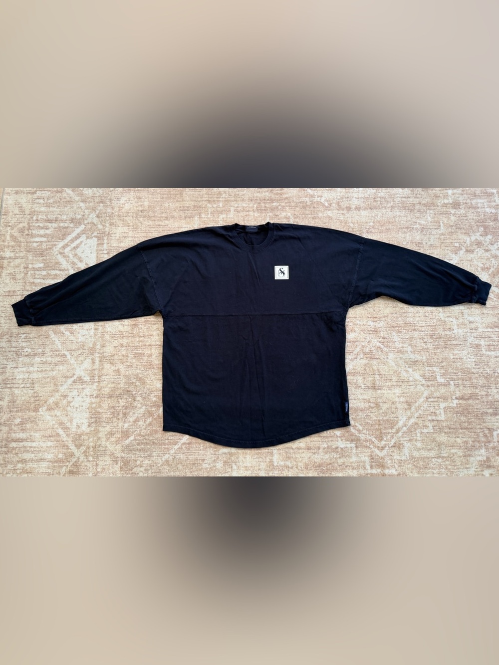 Official Spirit Jersey Navy Blue Oversized Long Sleeve Shirt Top Man’s XL